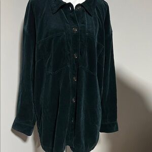 Madewell Dark Green Corduroy Button-Down Shirt